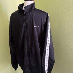 RVCA Black Zip-Up Jacket with Logo Tape